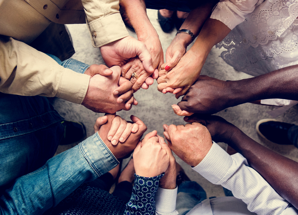 Group,Of,Diverse,Hands,Holding,Each,Other,Support,Together,Teamwork