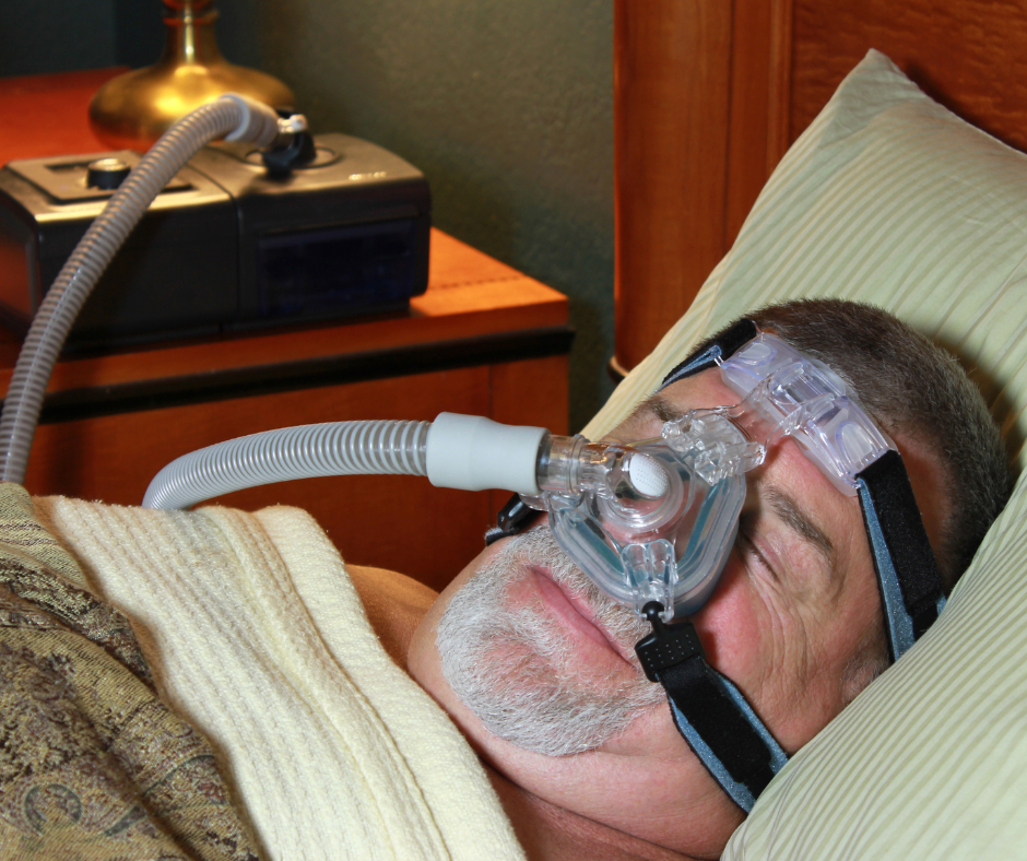 man with cpap